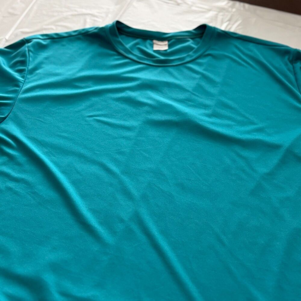 Sport Tek T-Shirt Round Neck Short Sleeve Turquoise Size XL-T - Picture 2 of 10